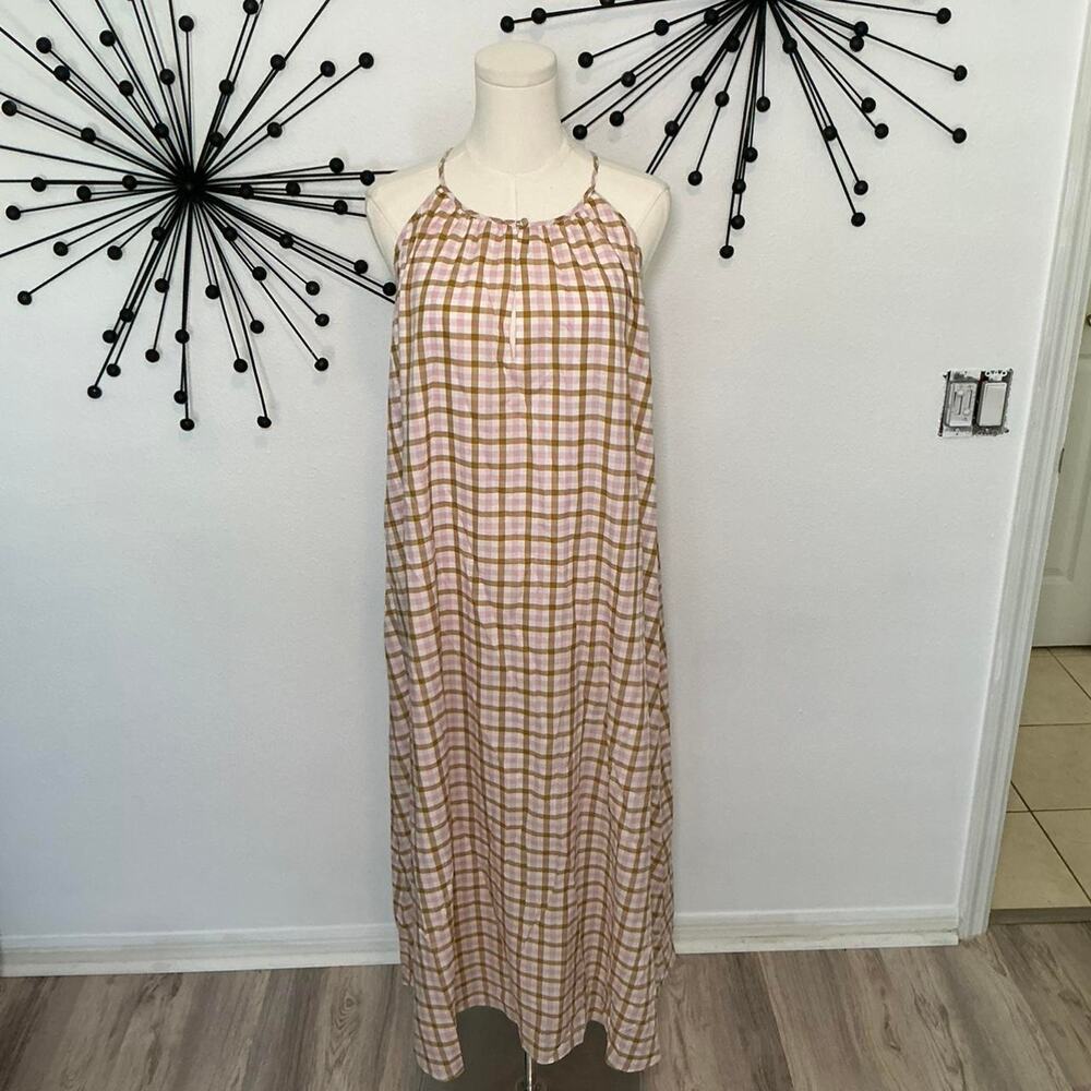 Ann Taylor petite plaid maxi dress size LP